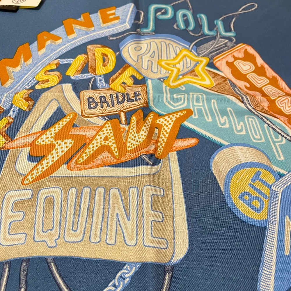 New square Hermes scarf; in box with tags.